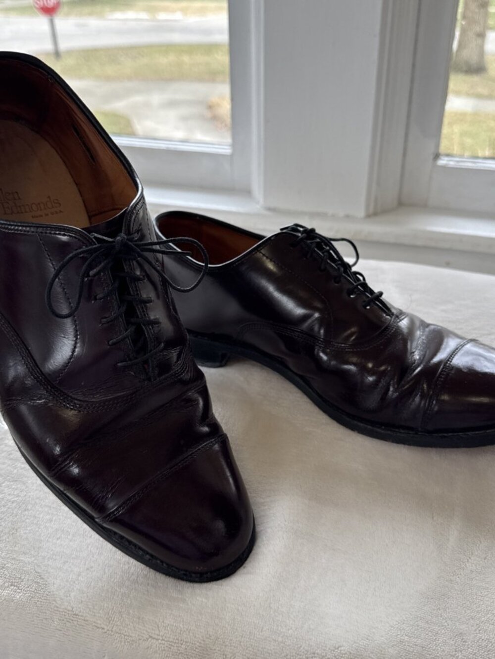 Allen Edmonds Park Avenue Oxford Leather Dress Shoes Burgendy 9.5D Model 5675